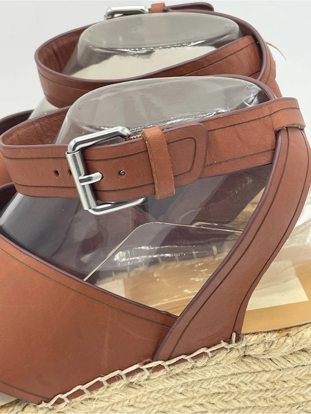 Dolce Vita Carsie Leather Espadrille Wedge Sandals in Brown.